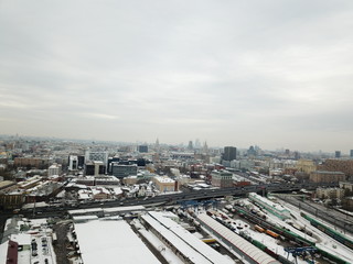 Panorama copter moscow sity view