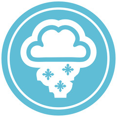 snow cloud circular icon