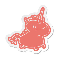 Fototapeta premium cartoon sticker of a magical unicorn