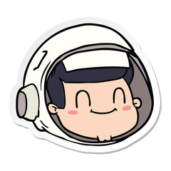 sticker of a cartoon astronaut face