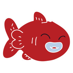 quirky hand drawn cartoon fish