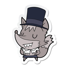sticker of a cartoon posh werewolf