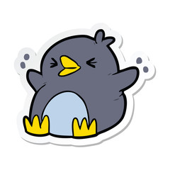 sticker of a cartoon penguin