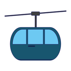 cableway cabin symbol isolated blue lines