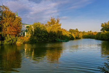 autumn landscape with lake and trees