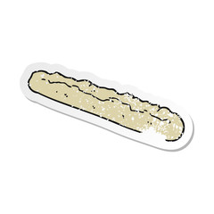 retro distressed sticker of a cartoon baguette