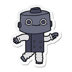 sticker of a cartoon robot