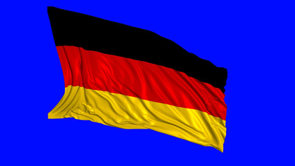 3d rendering of a german flag. The flag develops smoothly in the wind