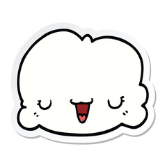 Obraz na płótnie Canvas sticker of a cute cartoon cloud