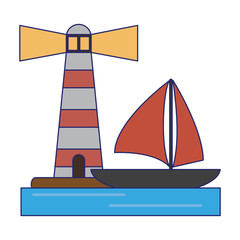 houselight and sailboat symbol blue lines