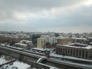 Fototapeta premium Panorama sity copter moscow 