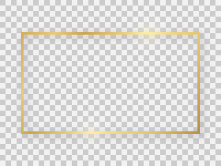 Gold shiny 16x9 rectangular frame