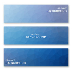 Fototapeta premium Set of three banners in low poly art style
