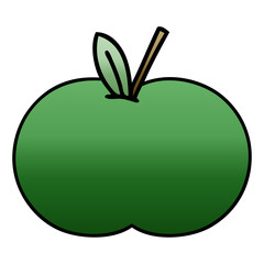 gradient shaded cartoon juicy apple