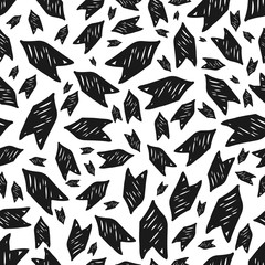 Seamless pattern with black hand drawn arrows