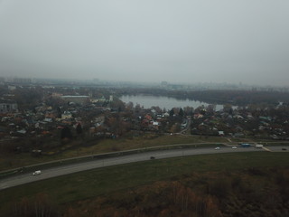 Sity panorama sky view moscow