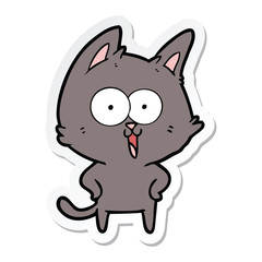 sticker of a funny cartoon cat