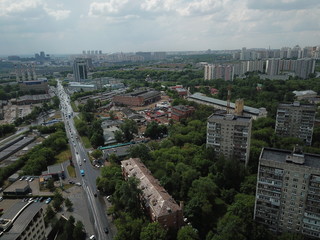 Sity panorama sky view moscow