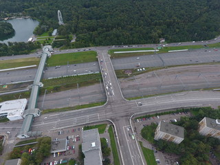 Sity panorama sky view moscow