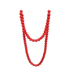 Red beads isolated on white background