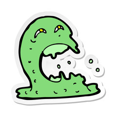 sticker of a cartoon gross ghost