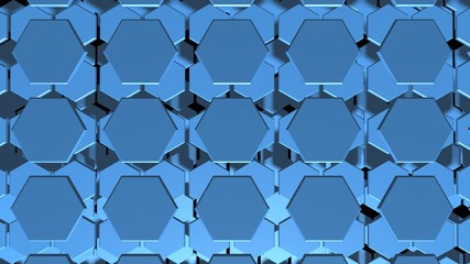 Hexagon array 3d render opaque