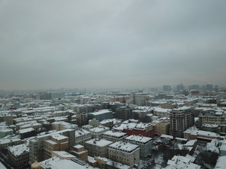 Copter panorama moscow sky