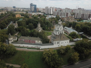 Copter panorama moscow sky