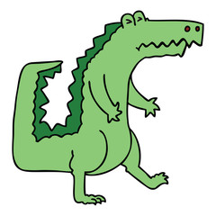 quirky hand drawn cartoon crocodile