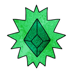 textured cartoon doodle of a red bright jewel