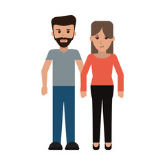 young couple cartoon