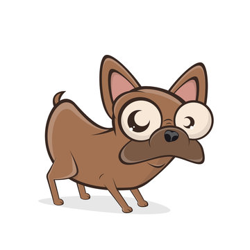 funny cartoon illustration of a french bulldog