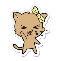 sticker of a cartoon cat