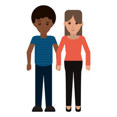 young couple cartoon