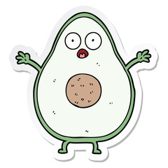 sticker of a cartoon avocado