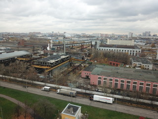 Panorama copter moscow sky