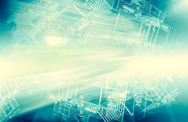 Best Internet Concept of global business.Technological background, symbols Wi-Fi, of the Internet, television, mobile and satellite communications