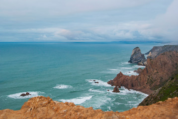 The cliffs of Cabo da Roca, Portugal. The westernmost point of Europe