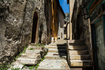 Street in the Old Town of Briancon, the highest town in France  (Provence ), popular ski resort