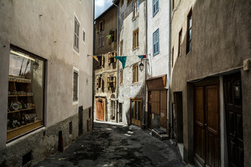 Street in the Old Town of Briancon, the highest town in France  (Provence ), popular ski resort