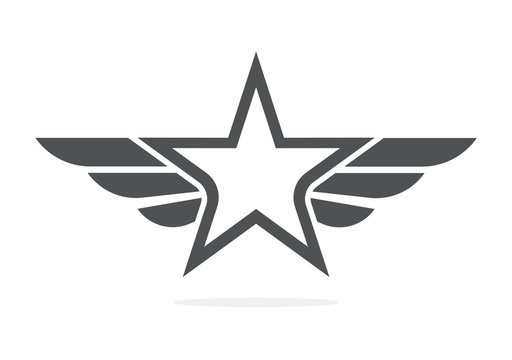 Abstract star wing logo icon design template elements