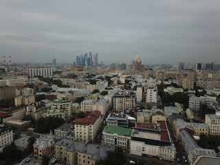 Panorama moscow sky copter