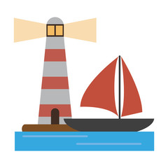 houselight and sailboat symbol