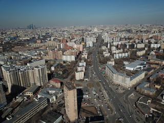 Panorama moscow sky copter