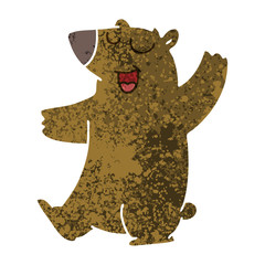 quirky retro illustration style cartoon bear