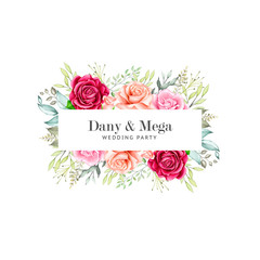 beautiful watercolor floral wedding card design