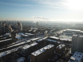 Panorama moscow sky copter