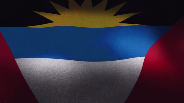 The Antigua & Barbuda national waving flag.
