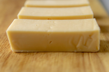 Cheese on a wooden board