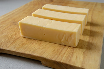 Cheese on a wooden board
